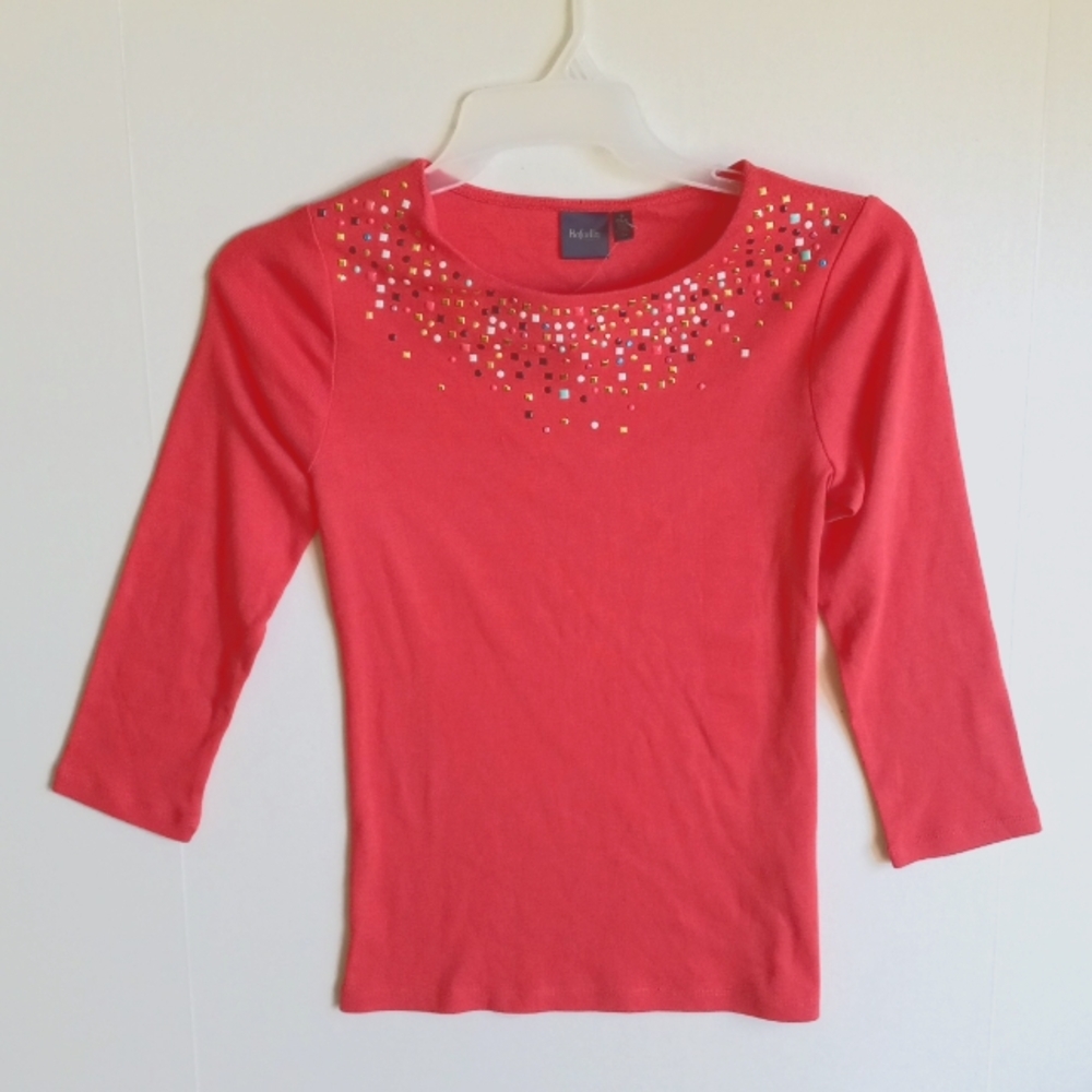 RAFAELLA EMBELLISH KNIT TOP